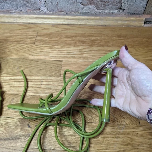 Public Desire Size 6 Olive Green Strappy Heeled Sandals - Picture 3 of 7